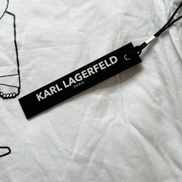 Karl Lagerfeld Men's White Graphic T-shirt NWT - Picture 4 of 5